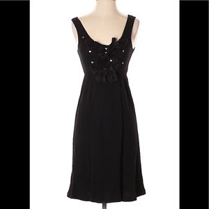 john galliano black small knit dress cashmere bow rhinestones